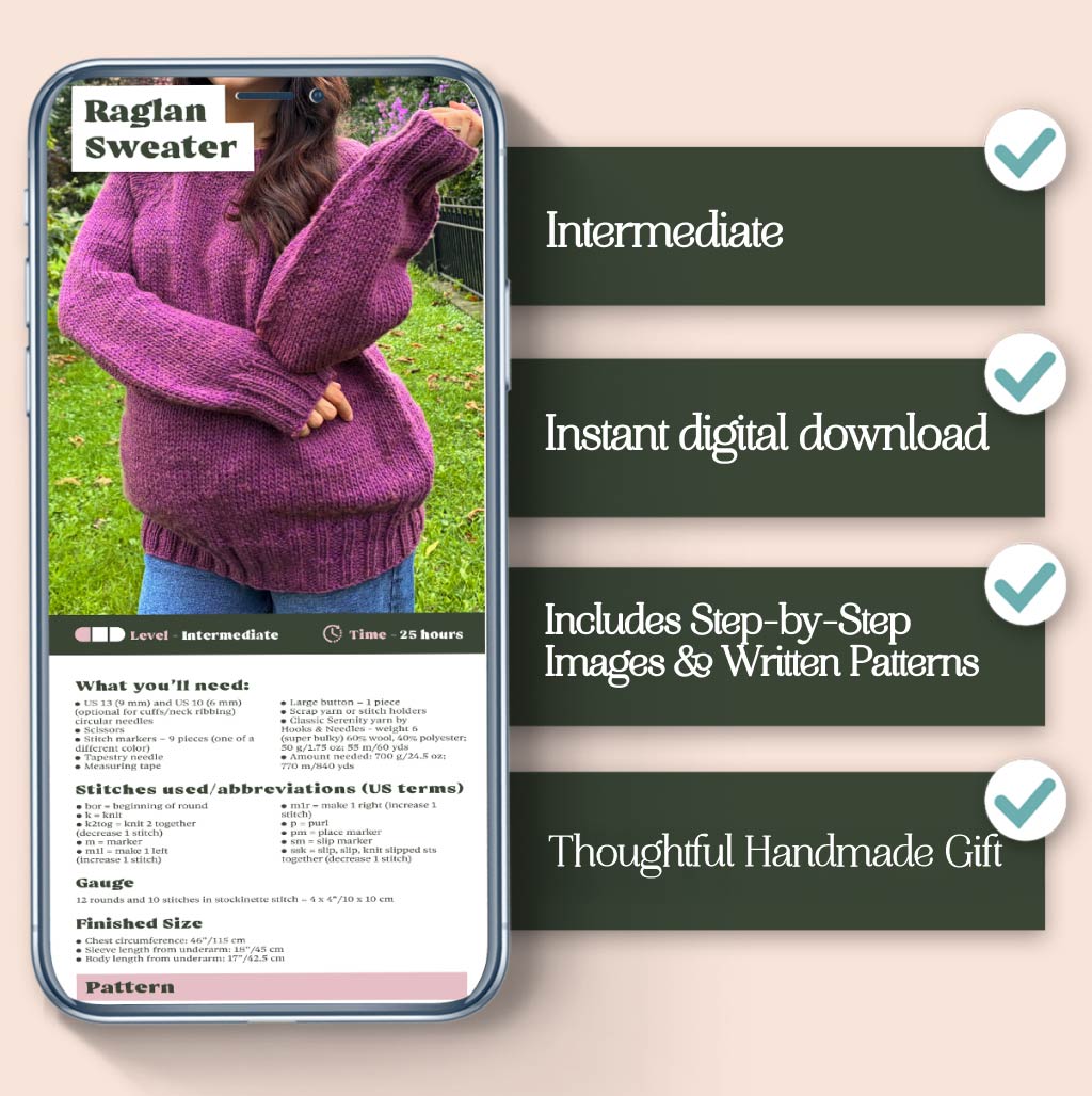 Raglan Sweater Knitting Pattern