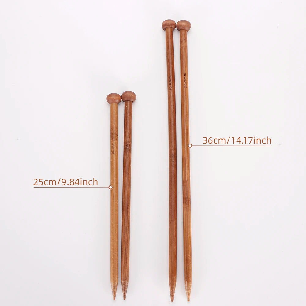 Two Sizes of Bamboo Knitting Needles