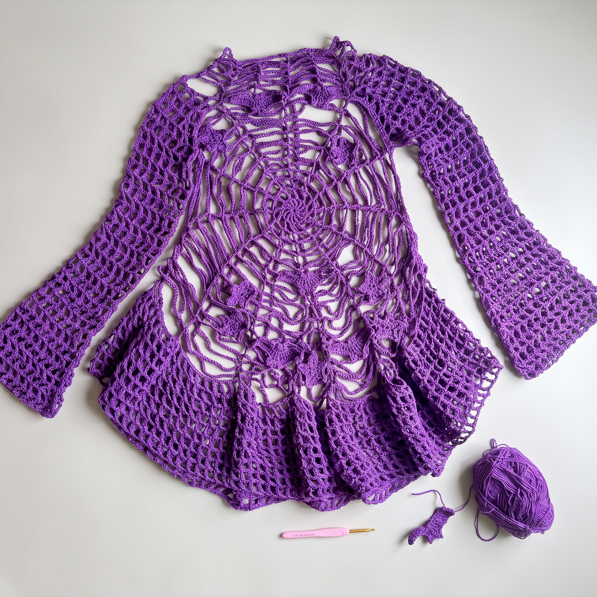 Spiderweb Spell Dress Crochet Pattern | Halloween PDF Instant Download 🕸️✨