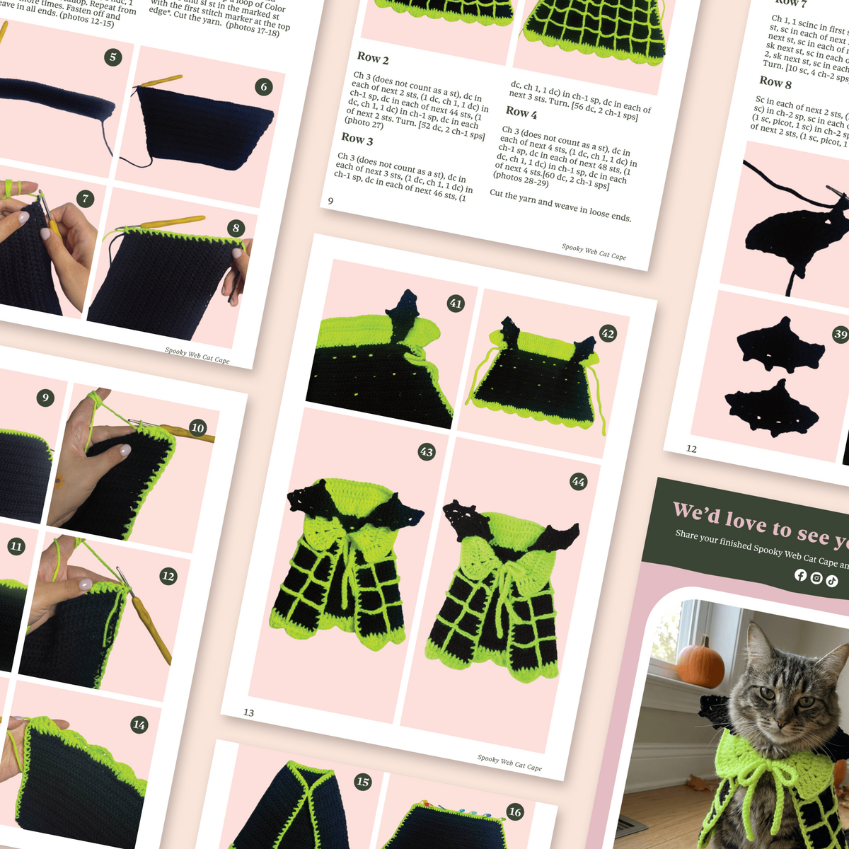 Spooky Web Cat Cape Crochet Pattern | Halloween PDF Instant Download 🐈‍⬛🕸️