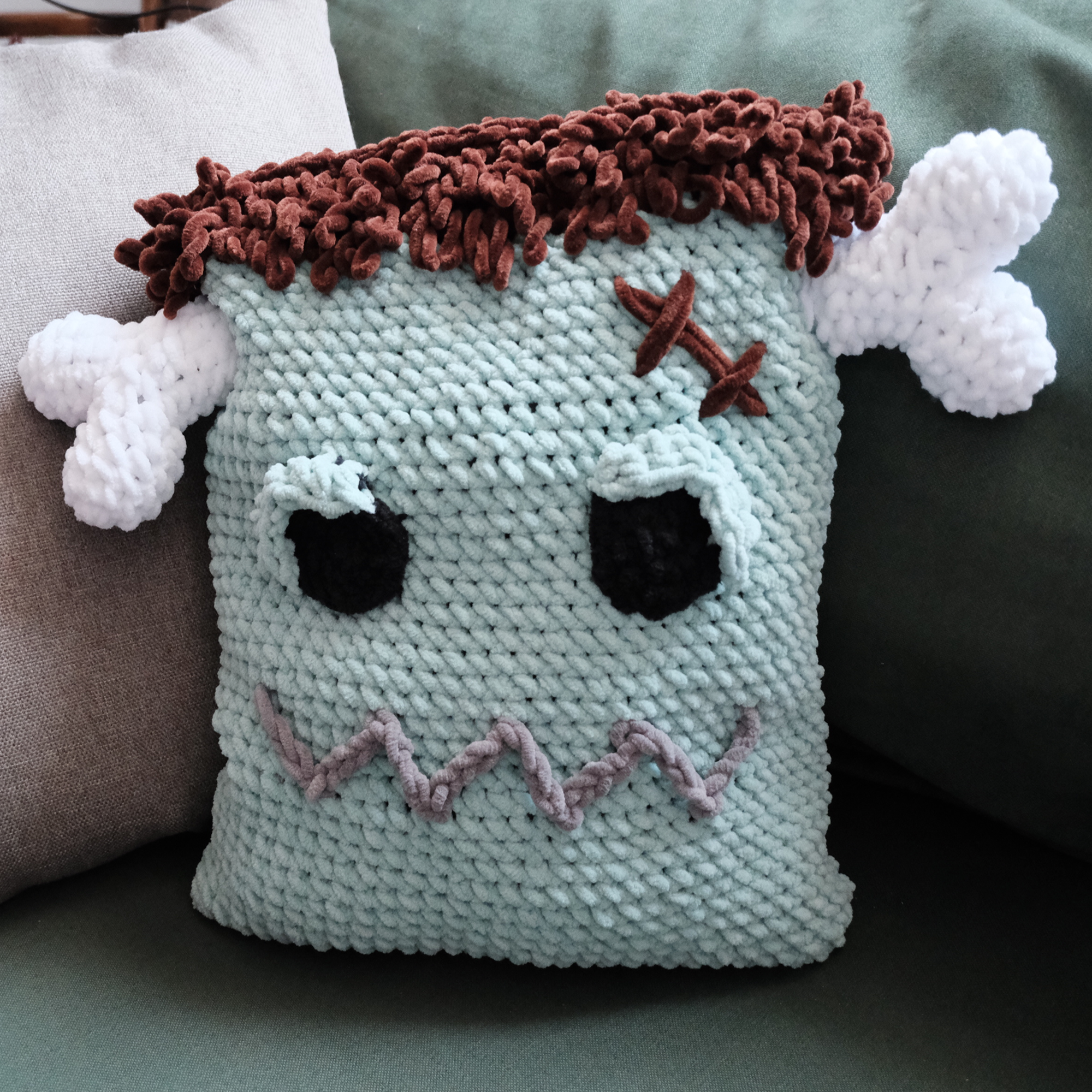 Frankie Monster Pillow Crochet Pattern