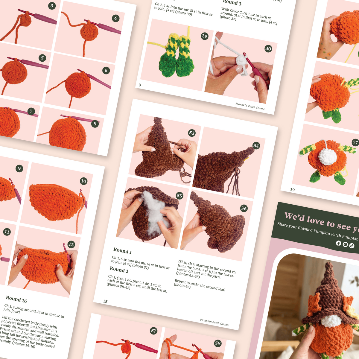 Pumpkin Patch Gnome Crochet Pattern