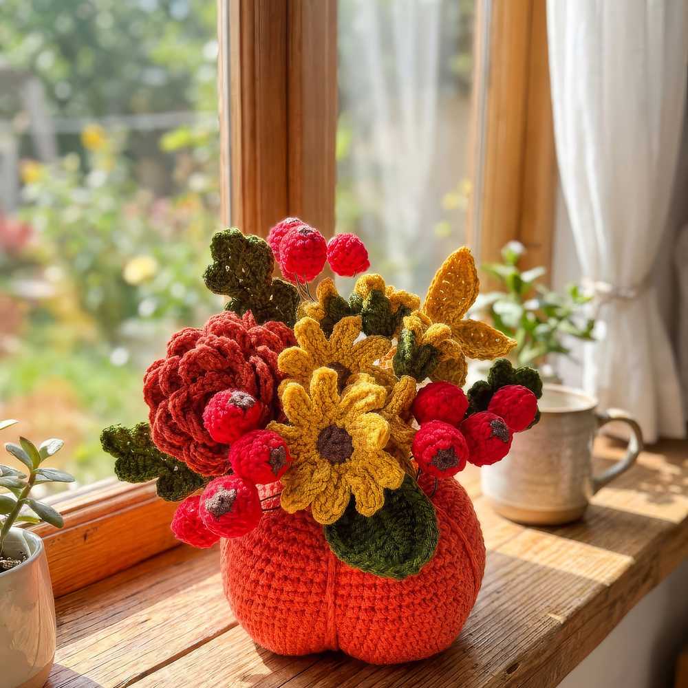 Harvest Blooms Pumpkin Bouquet Crochet Pattern