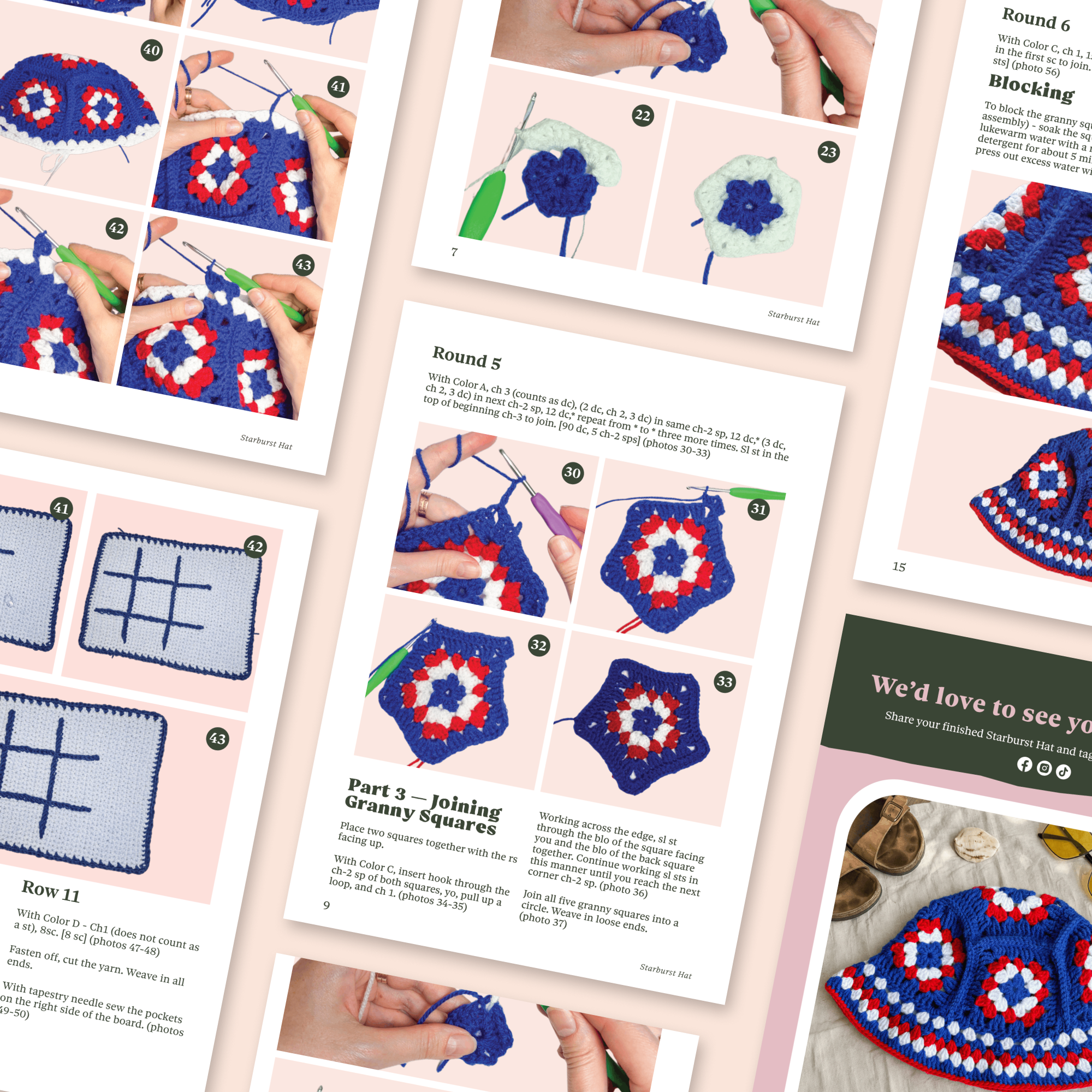 Starburst Hat Crochet Pattern