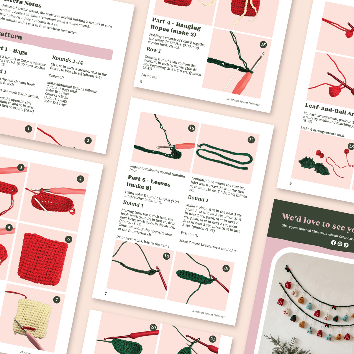 Christmas Advent Calendar | Crochet Digital Pattern