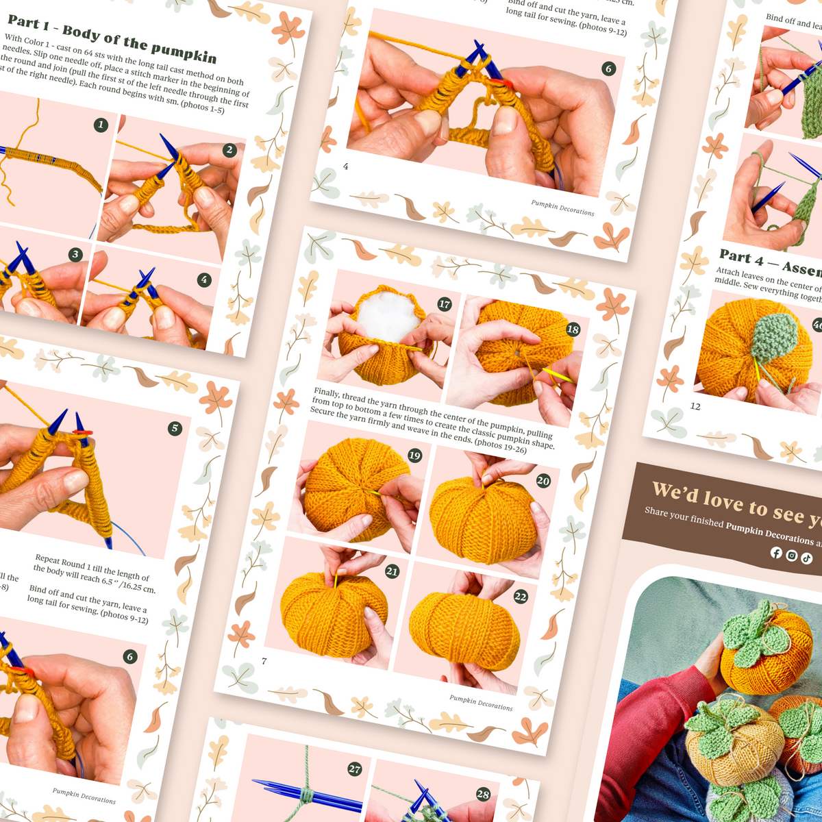 Cozy Harvest Pumpkin Decorations Knitting Pattern