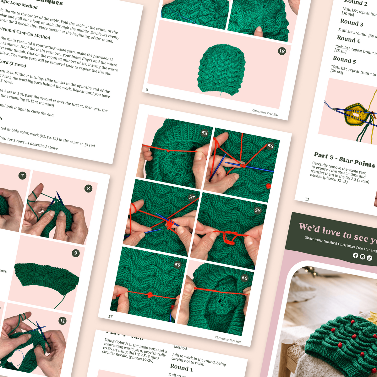 Christmas Tree Hat | Digital Knitting Pattern