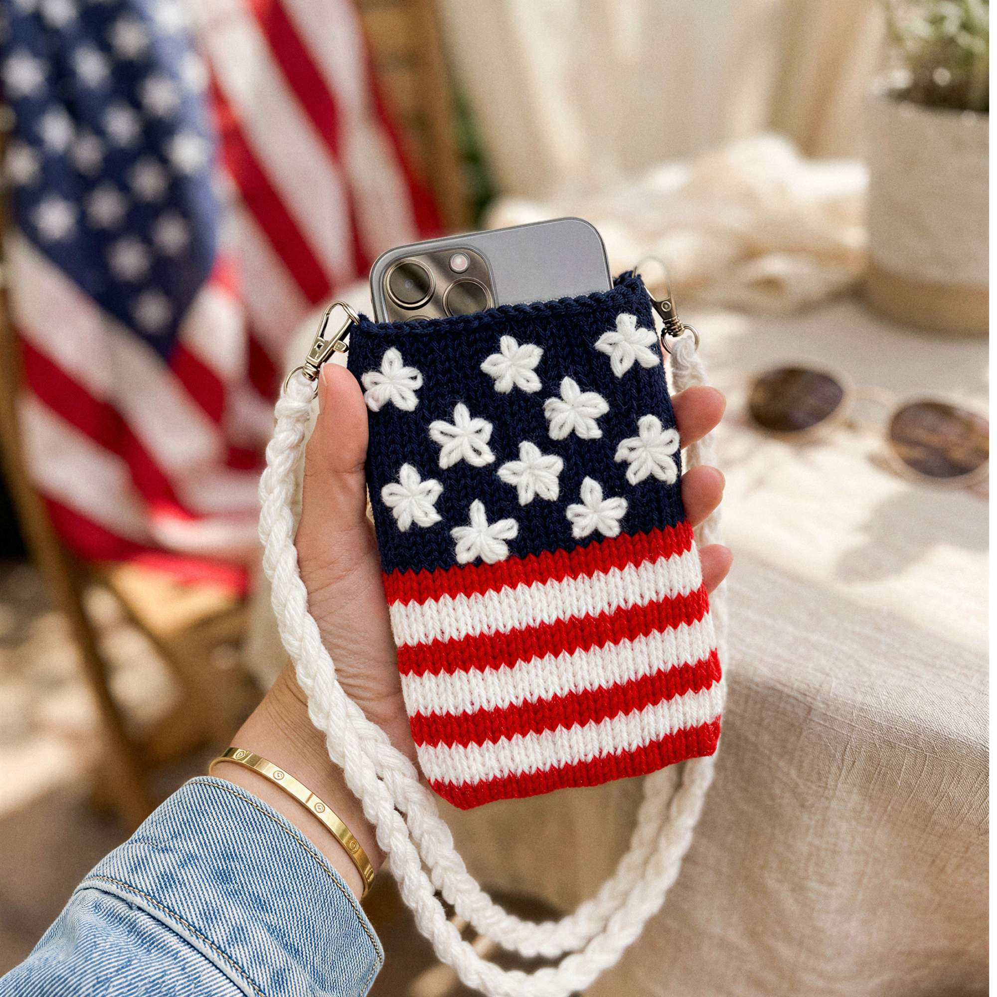 Freedom Phone Pouch Knitting Pattern