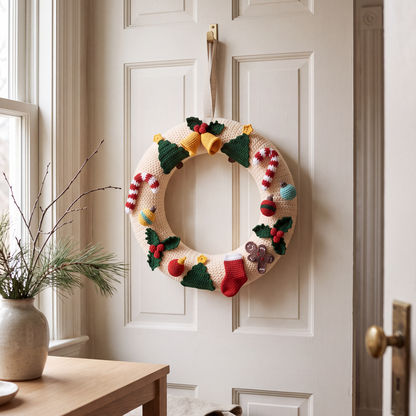 Festive Holiday Wreath | Digital Crochet Pattern