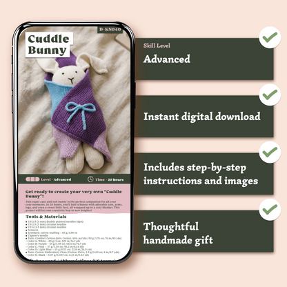 Cuddle Bunny Knitted Toy Pattern