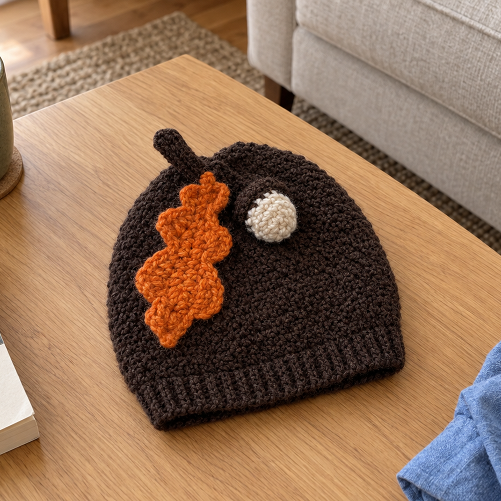 Woodland Acorn Hat Knitting & Crochet Pattern