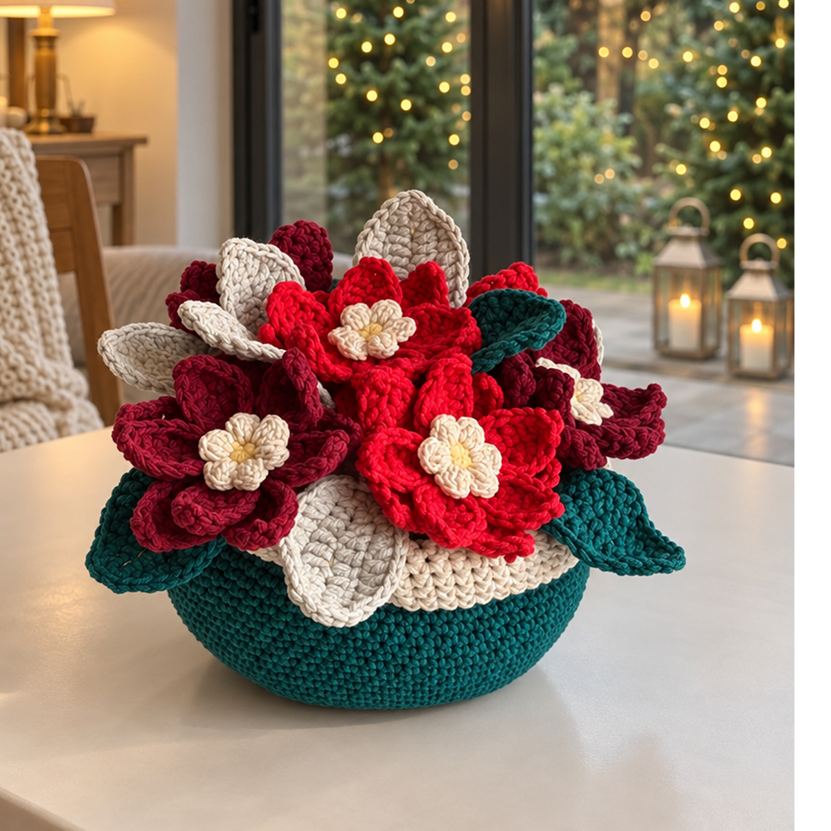Christmas Bloom Basket | Crochet Digital Pattern