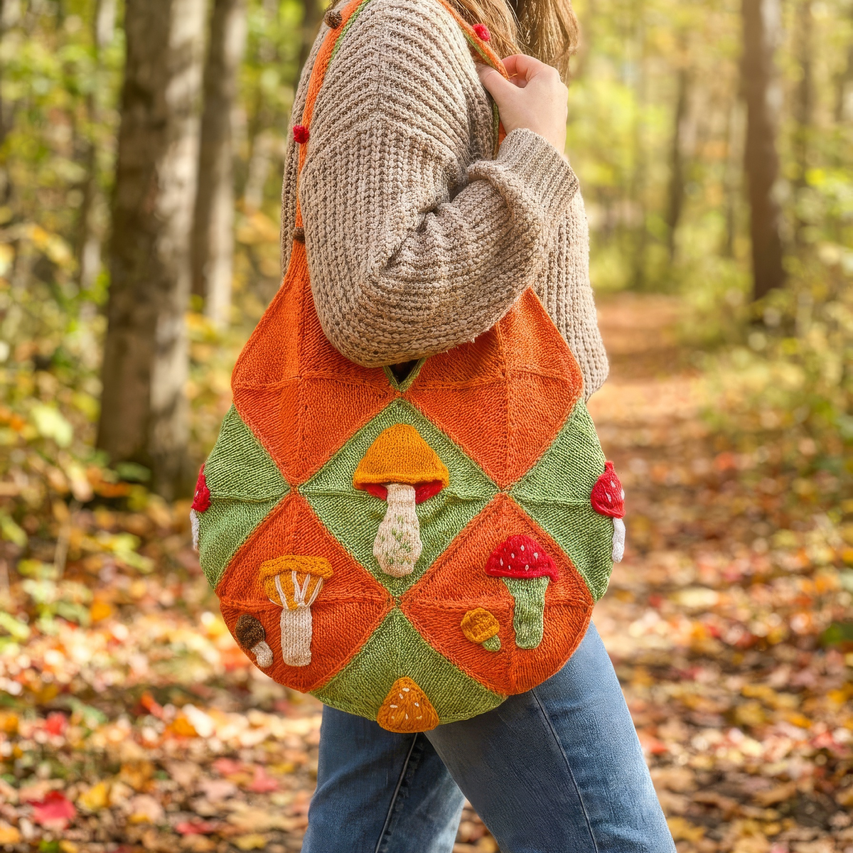 Woodland Mushroom Tote Knitting & Crochet Pattern