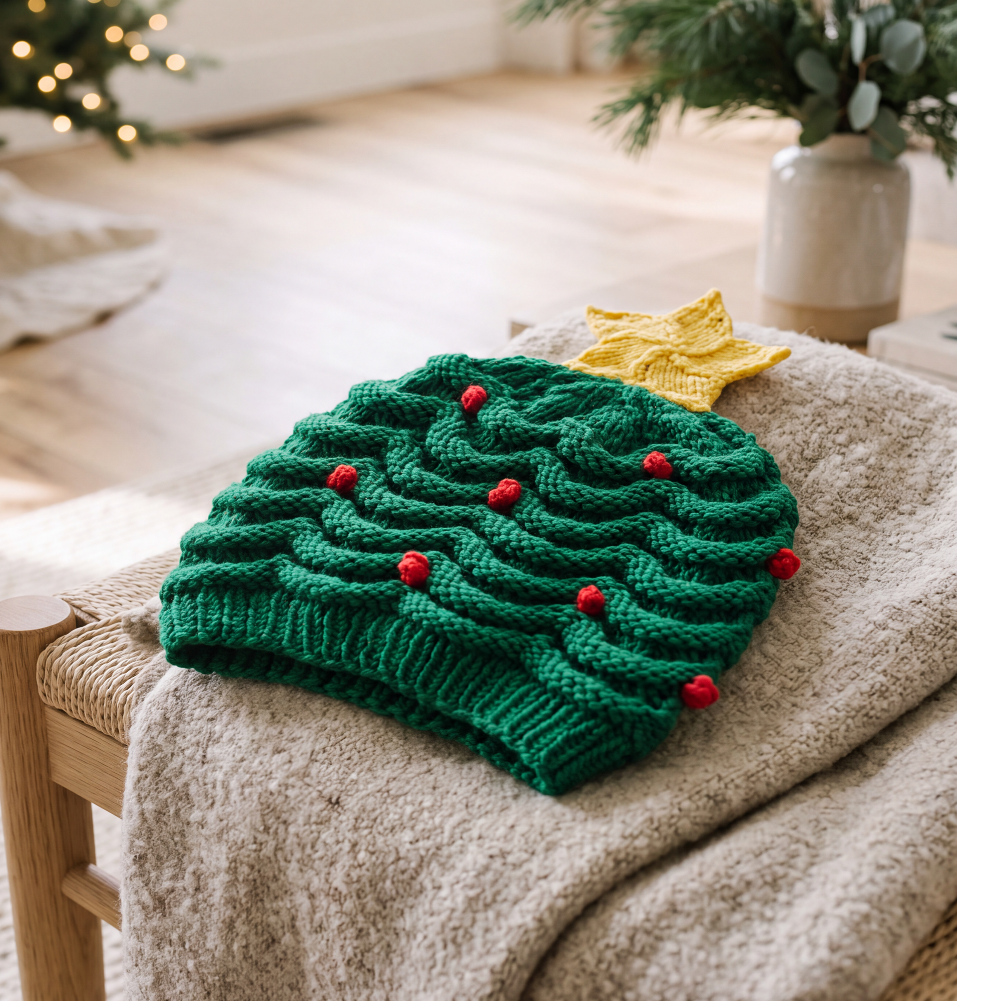 Christmas Tree Hat | Digital Knitting Pattern