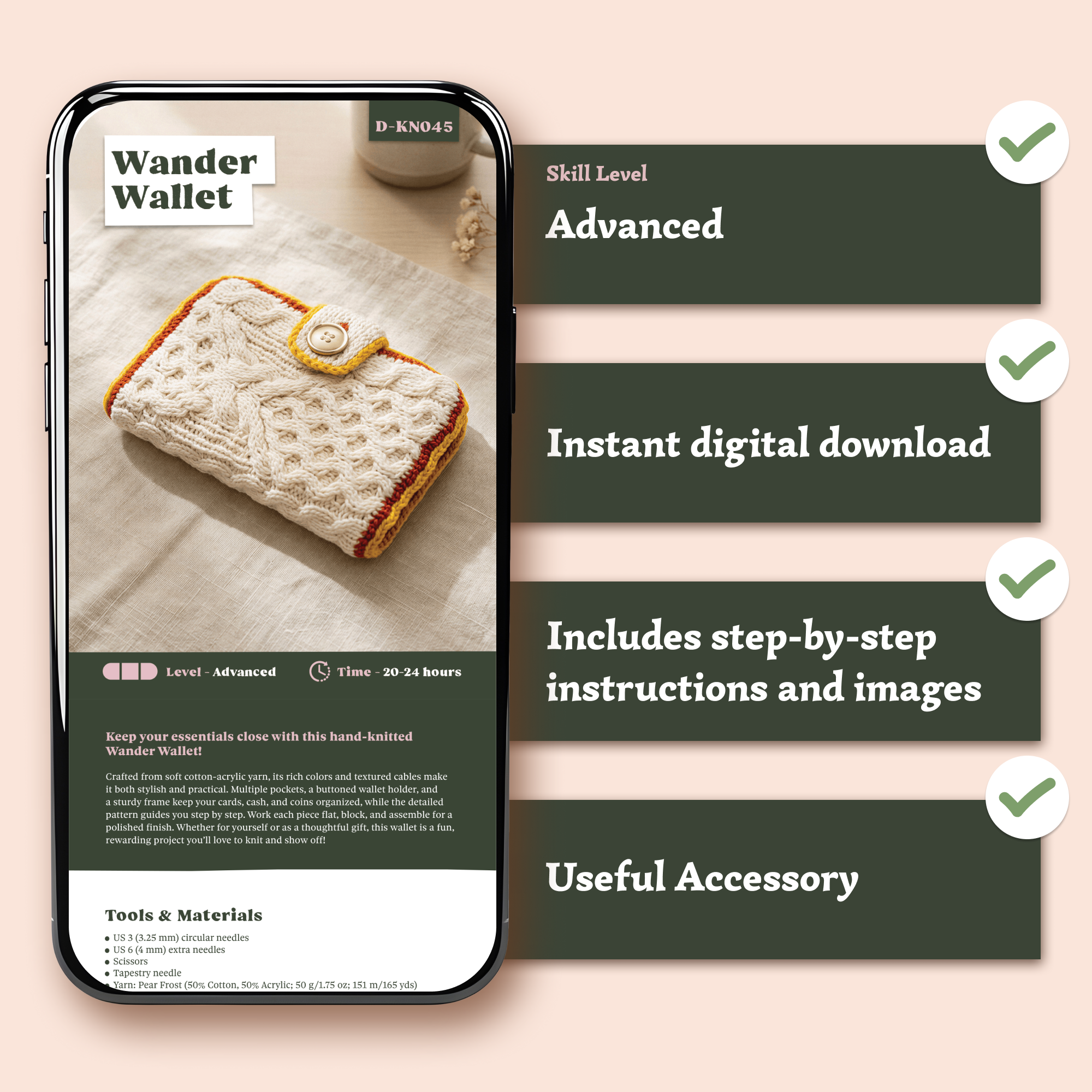 Wander Wallet Knitting Pattern