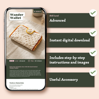 Wander Wallet Knitting Pattern