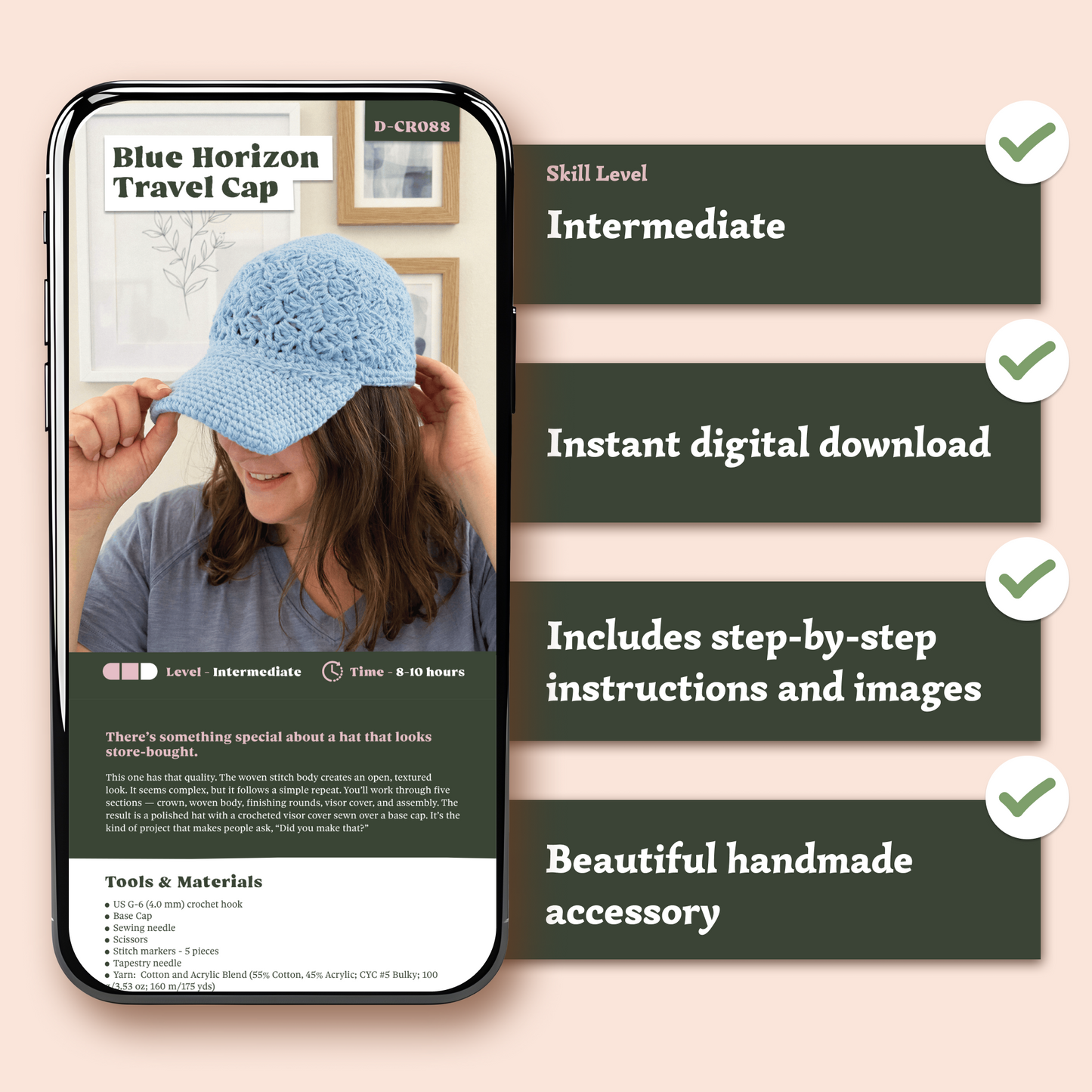 Blue Horizon Travel Cap Crochet Pattern