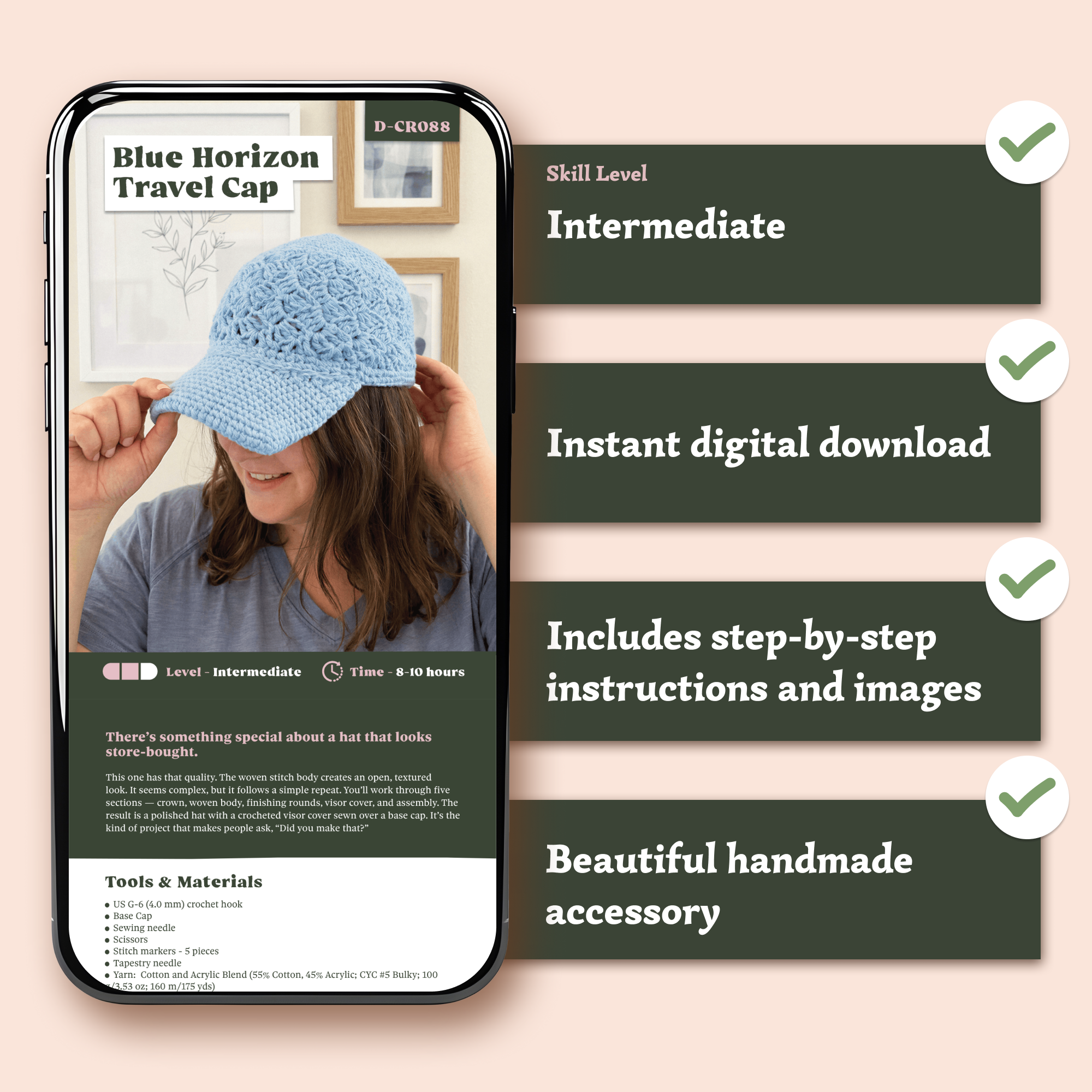 Blue Horizon Travel Cap Crochet Pattern