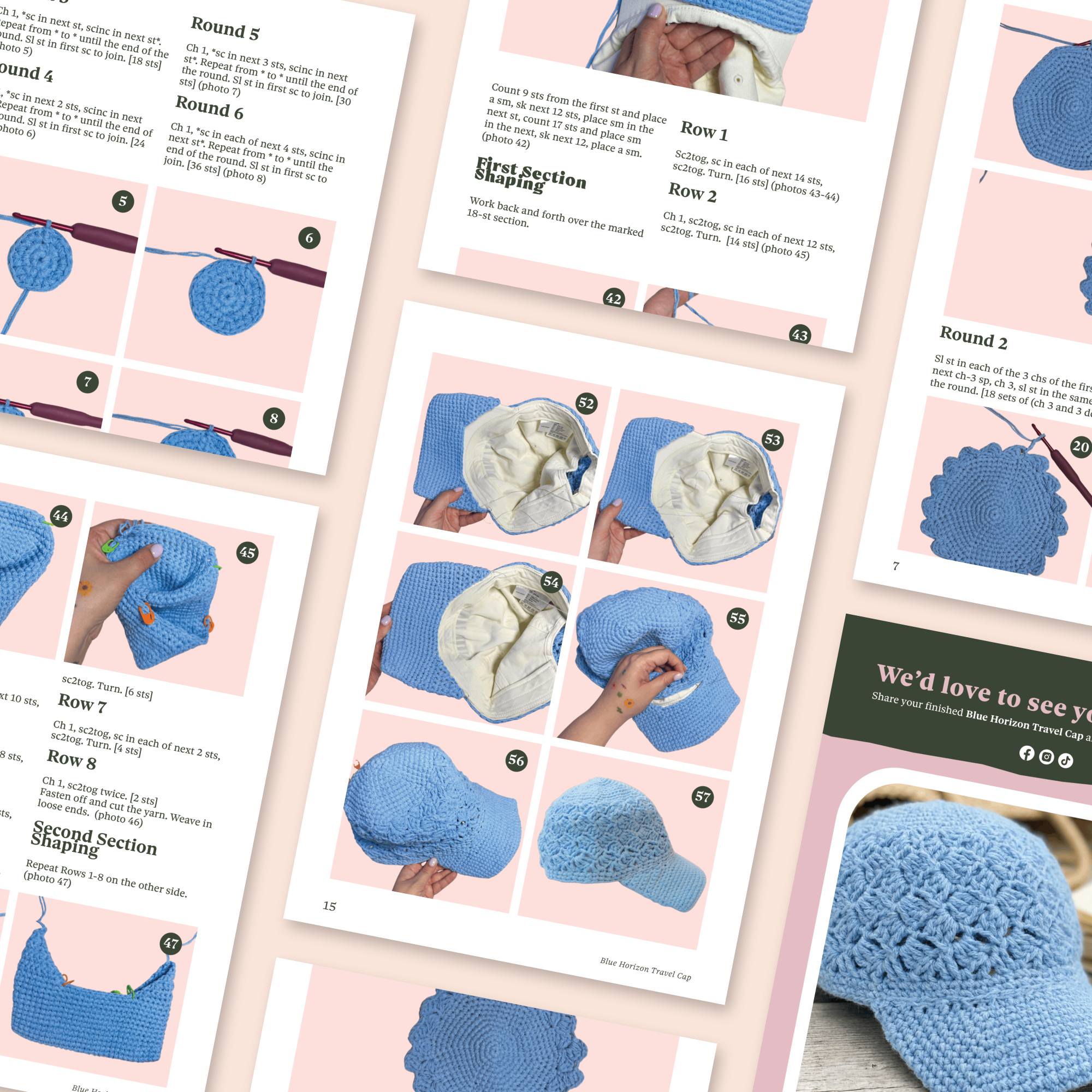 Blue Horizon Travel Cap Crochet Pattern