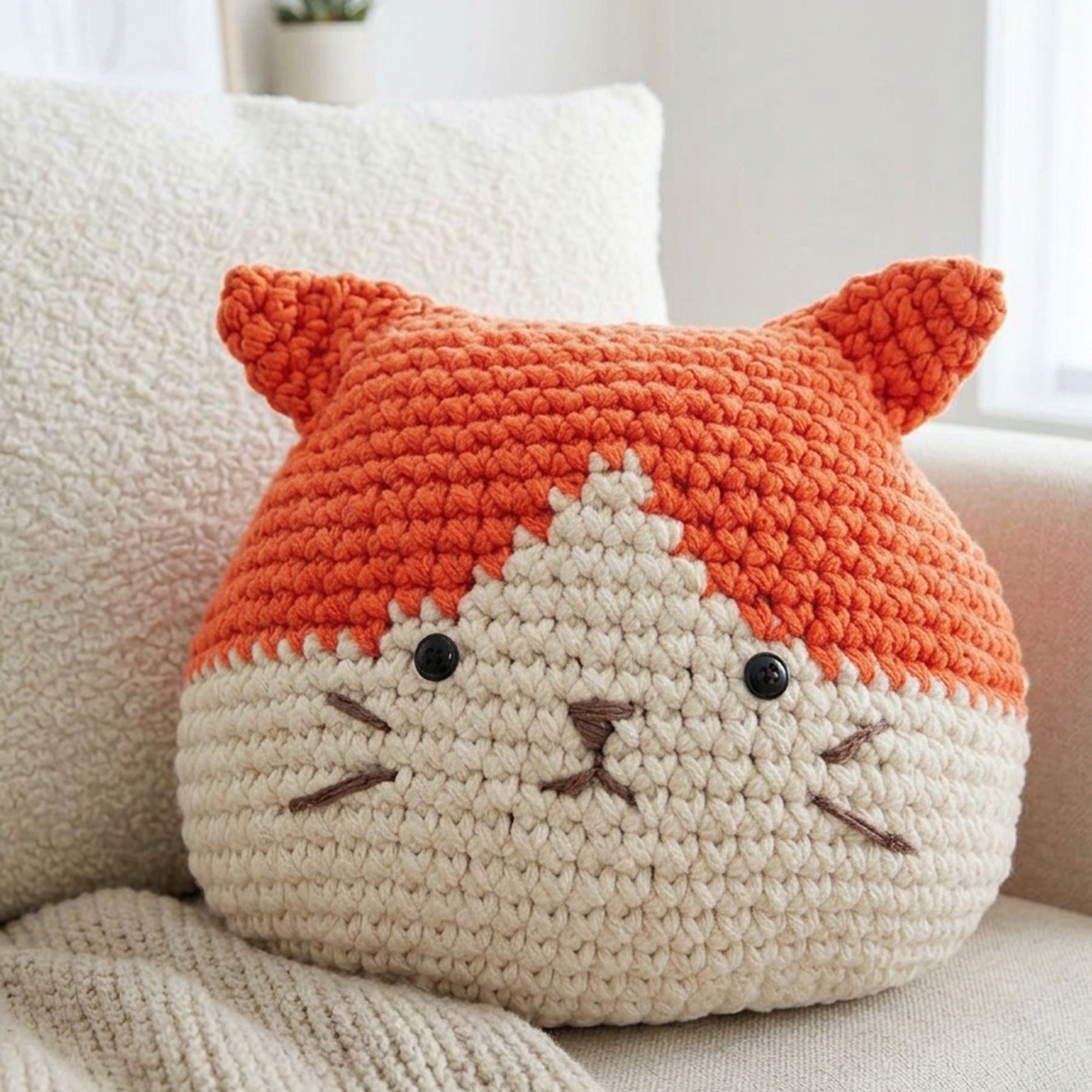Cat Pillow Crochet Pattern