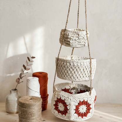 3 Hanging Baskets Crochet Pattern