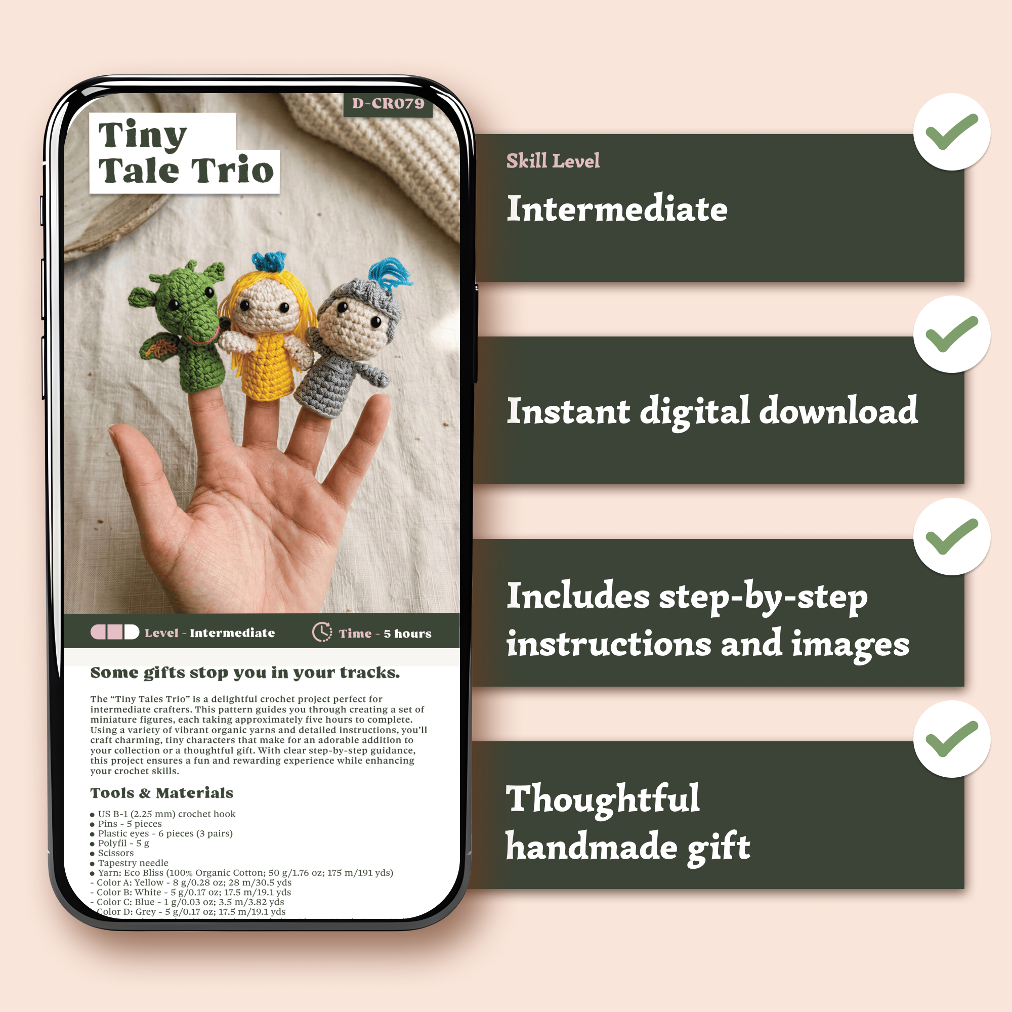 Tiny Tale Trio Crochet Pattern