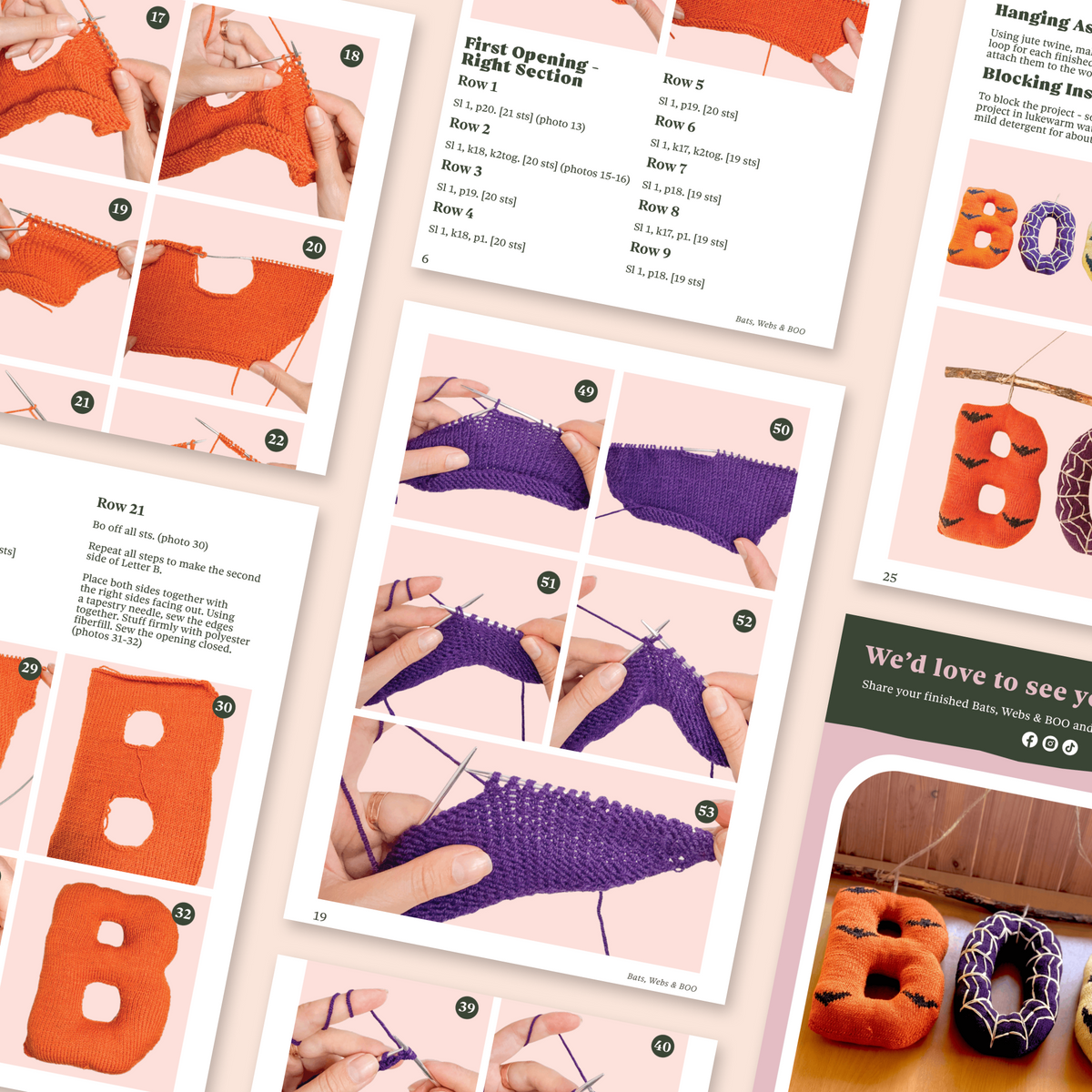 Bats, Webs & BOO Knitting Pattern | Halloween PDF Instant Download 🎃🦇