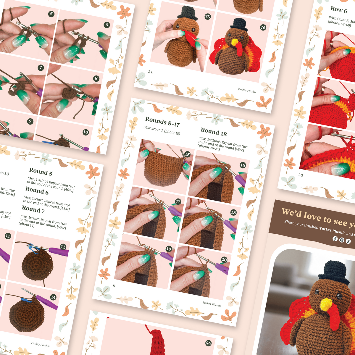 Thanksgiving Turkey Plushie Crochet Pattern