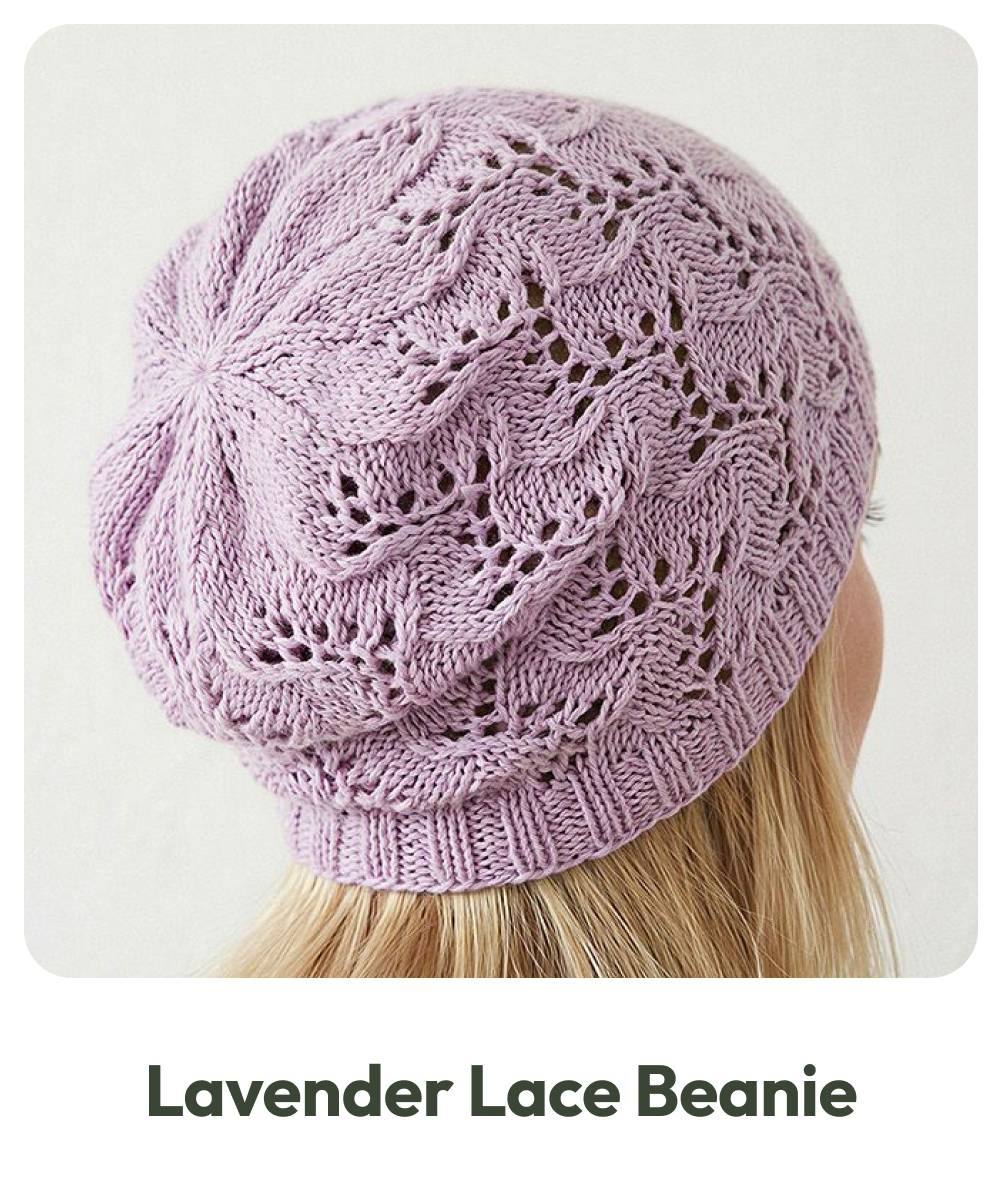 Lilac Breeze Beanie Knitting Pattern