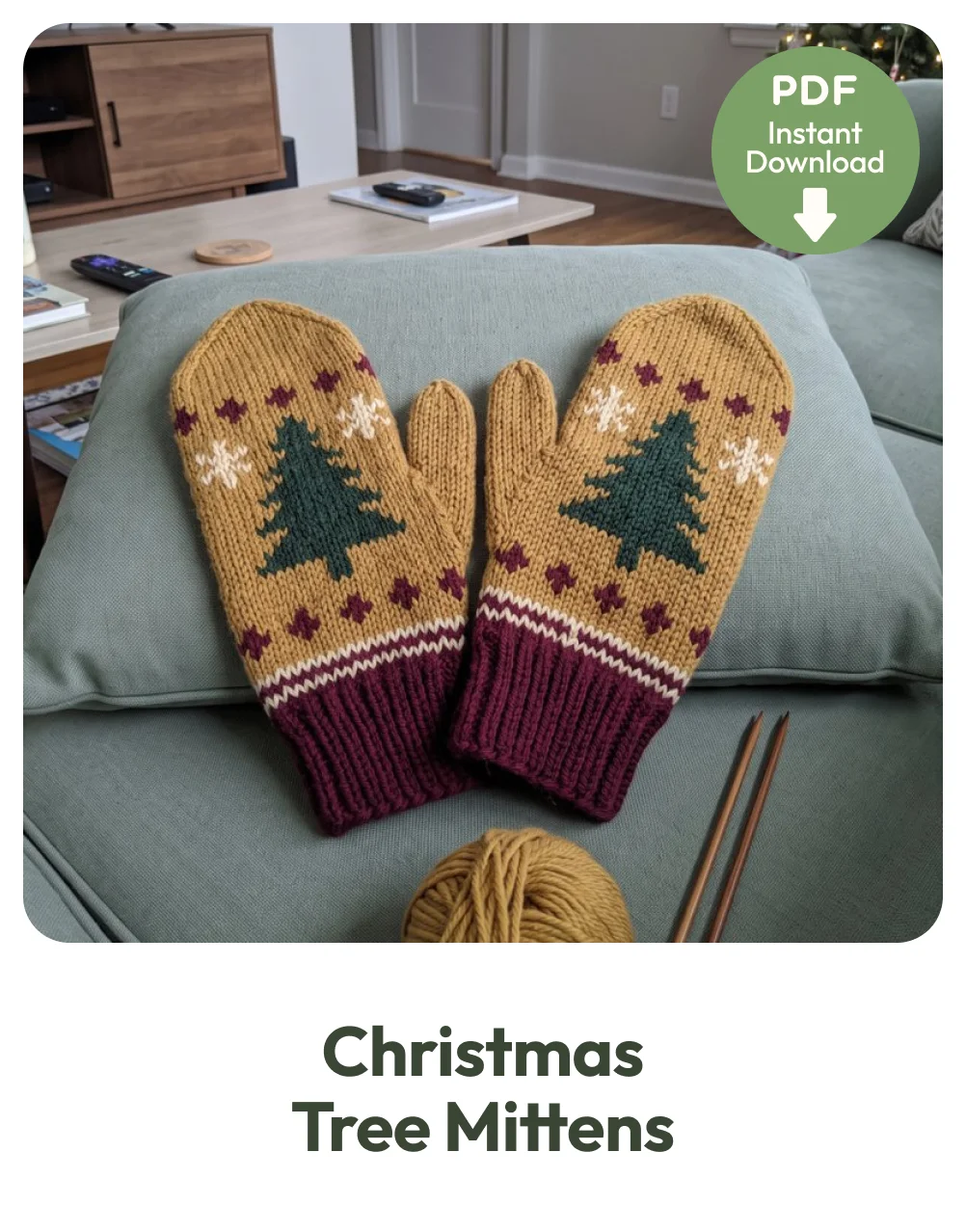 Christmas Tree Mittens