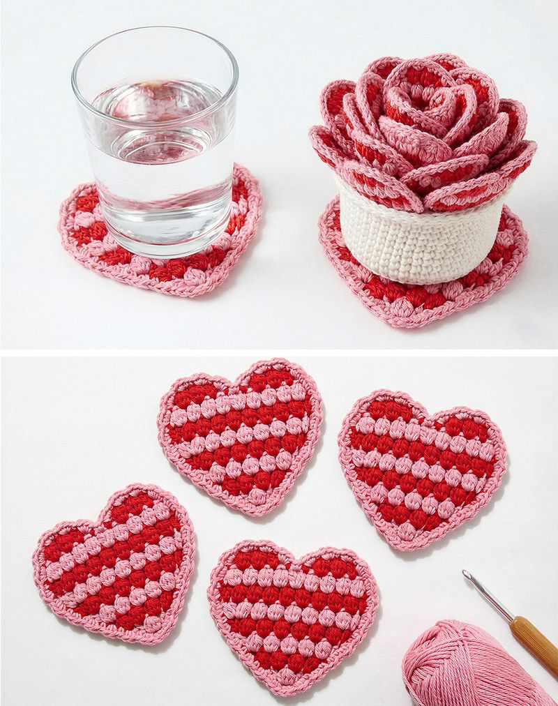 Rosette Heart Coaster