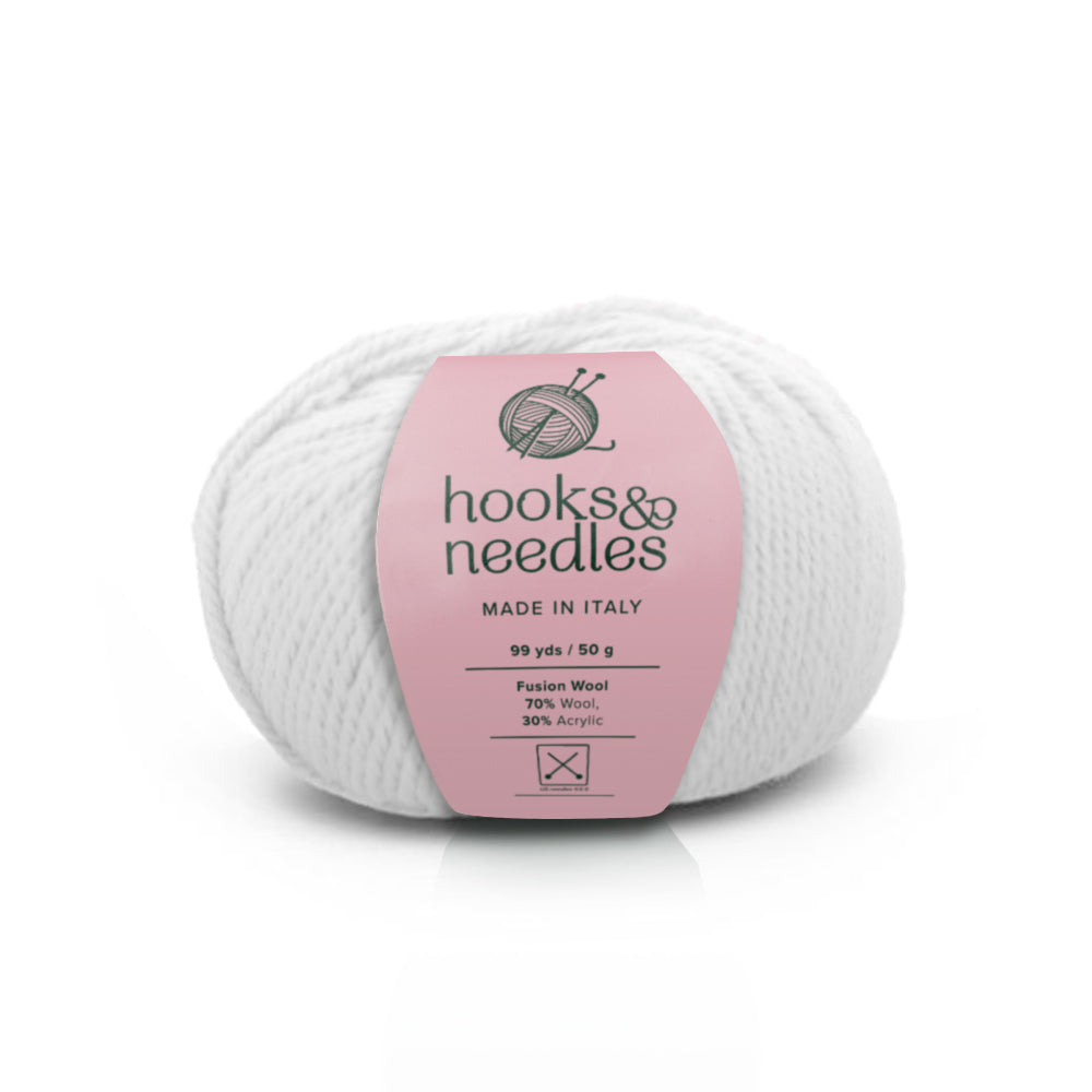 Image of Fusion Wool yarn, showcasing its soft texture, ideal for creating cozy, elegant knitwear.