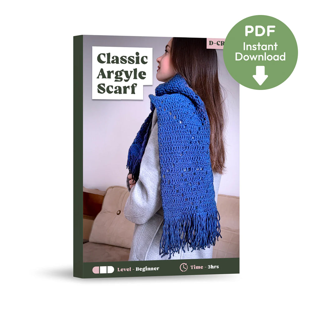 <h3>Classic Argyle Scarf <br/>Crochet Pattern</h3>