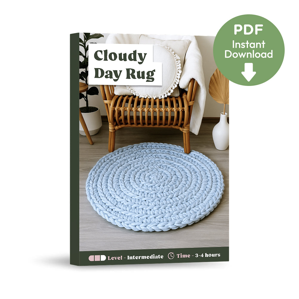 <h3>Cloudy Day Rug Crochet Pattern</h3>